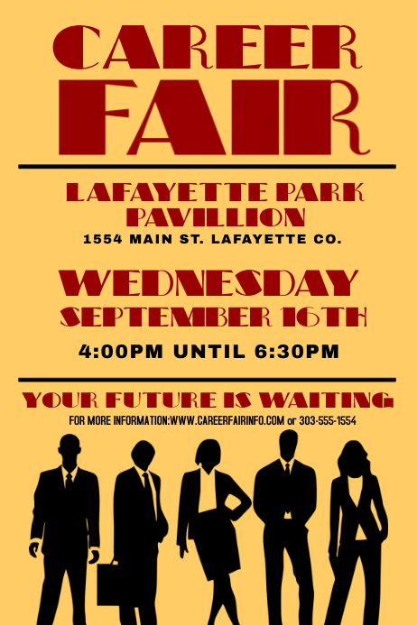 Career Fair Red Template | PosterMyWall