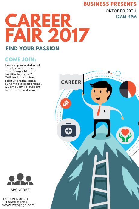 Career Day Posters Career Fair Flyer Template Download On Pngtree