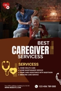 Caregiver service Grafica Pinterest template