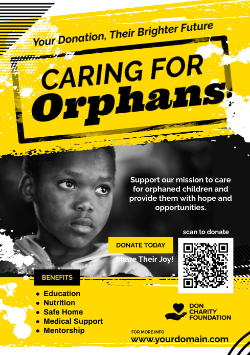 Caring for Orphans Donation Flyer Poster Template | PosterMyWall