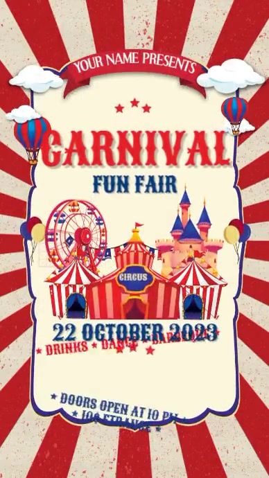 Carnival Circus Display Digitale Vertoning (9:16) template