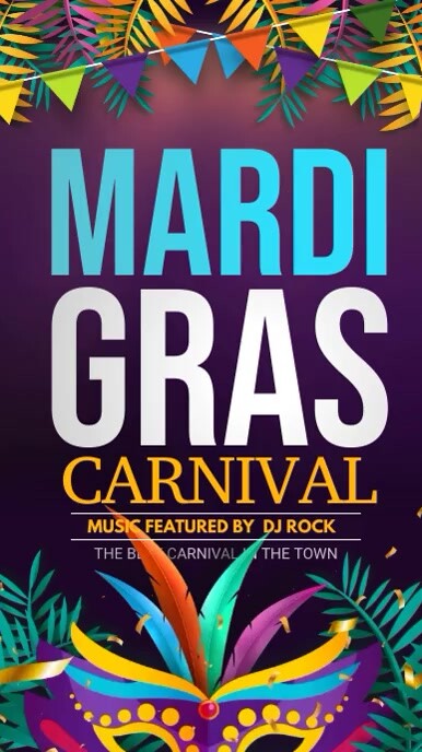 Carnival flyers,event flyers,mardigras Instagram Story template