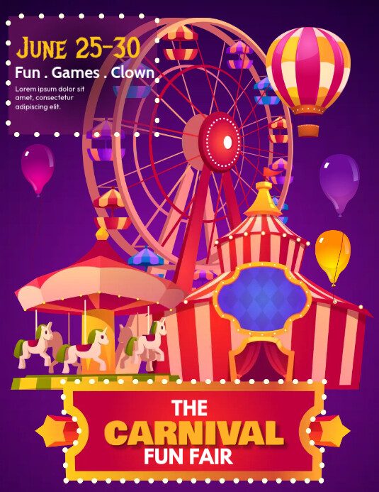 Iklan Poster Karnaval Yang Menyenangkan Templat | PosterMyWall