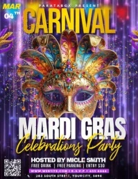 Carnival Mardi Gras Celebration Flyer (US Letter) template
