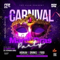 Carnival mardi gras party flyer Message Instagram template