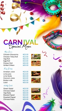 Carnival menu Digital Display (9:16) template