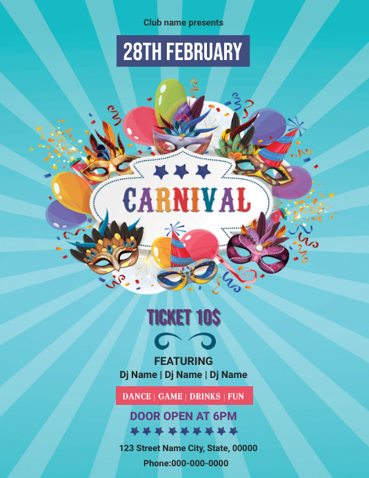 Carnival Party Flyer Template PosterMyWall