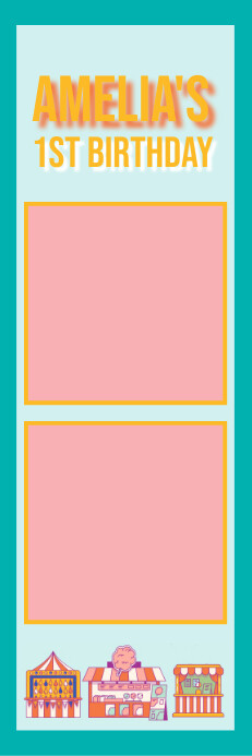 Carnival Themed Photo Strip Template Banner 2' × 6'