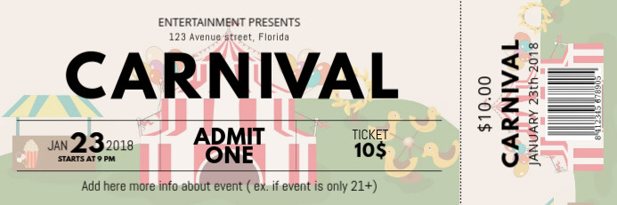 carnival ticket template postermywall