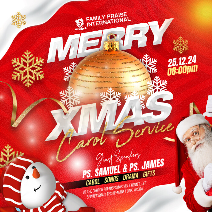 carol service Instagram Post template