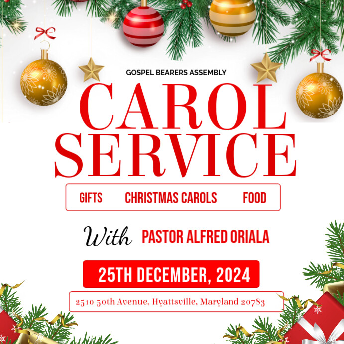 carol service flyer Template | PosterMyWall