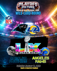 Black Super Bowl Wild Card Round Instagram Portrait Template