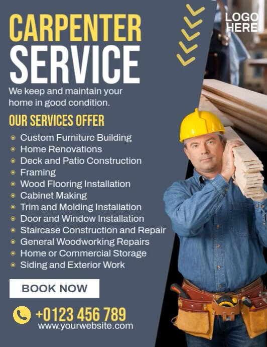 Carpenter Service Template | PosterMyWall