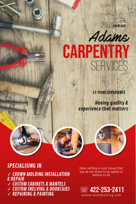 Carpentry Flyer Template PosterMyWall