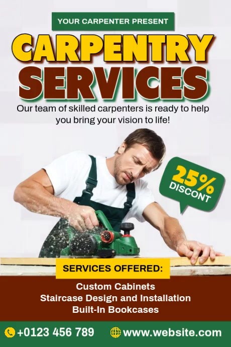 Carpentry Services Ads Cartaz template