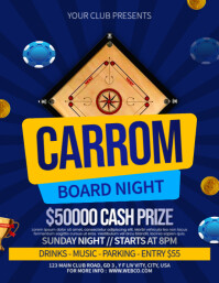 Carrom Board Night Flyer (US Letter) template