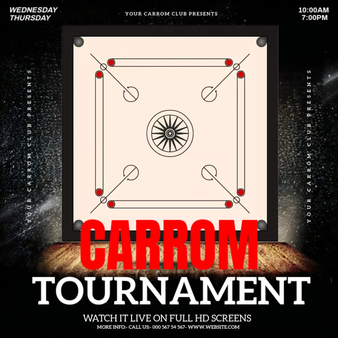 carrom game poster Template | PosterMyWall