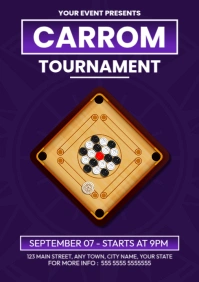 Carrom Tournament A4 template