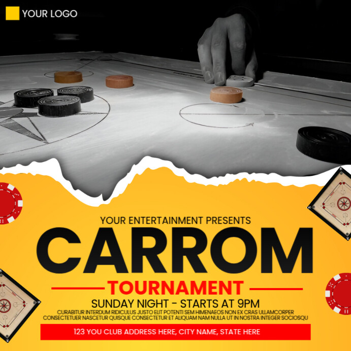 Carrom Tournament Pos Instagram template