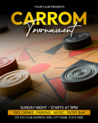 Noir Carrom Tournament Instagram Portrait Template