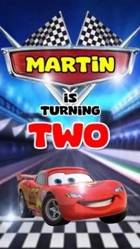 cars birthday invitation Pantalla Digital (9:16) template