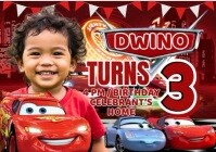 Cars Birthday Tarpaulin A4 template
