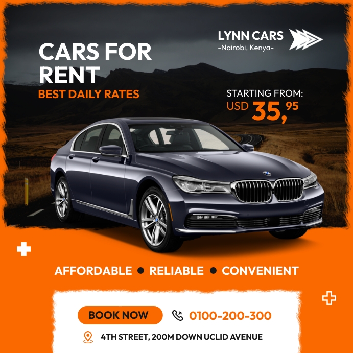 Cars for rent Template | PosterMyWall
