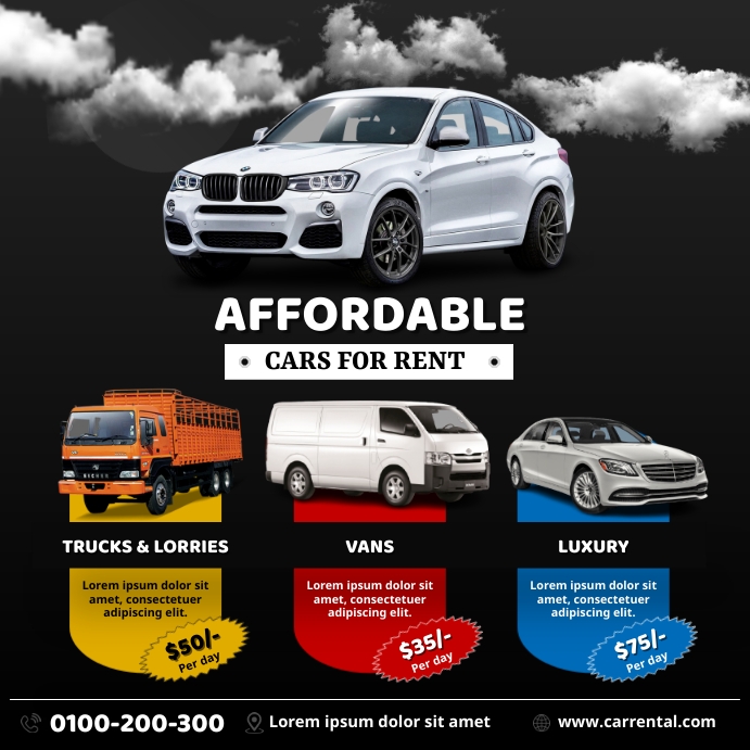 Car For Rent Label cars for rent Template | PosterMyWall