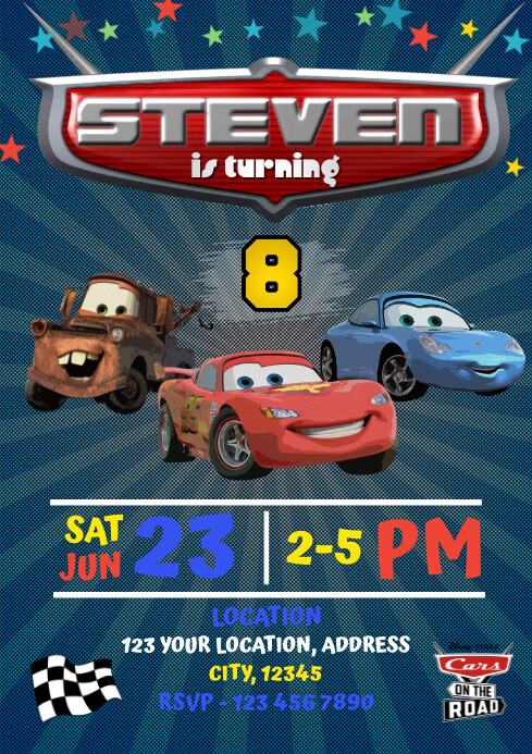 Cars Birthday Party Invitation Templates Hot Wheels Customizable