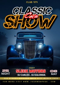 cars show posters A6 template