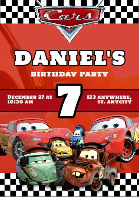 Cars Themed Birthday Invitation Template | PosterMyWall