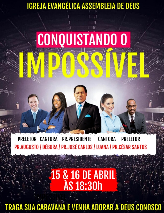 Cartaz divulgação de culto Folheto (US Letter) template