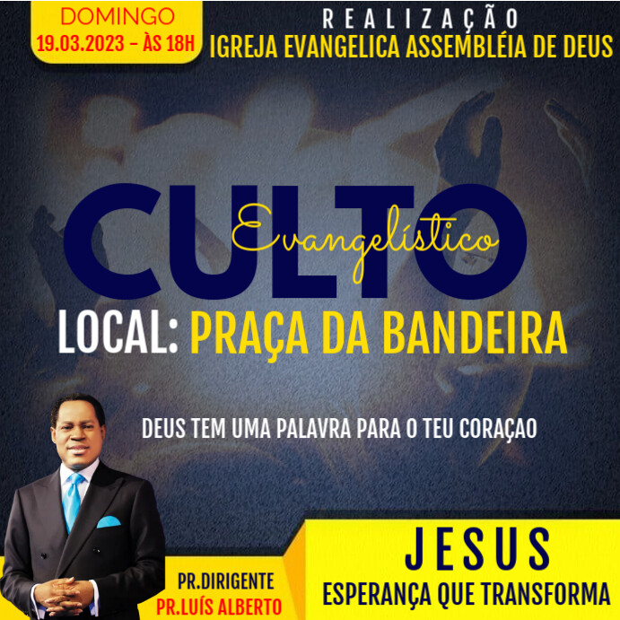 Cartaz Evangelico, Culto Evangelístico Instagram Post template