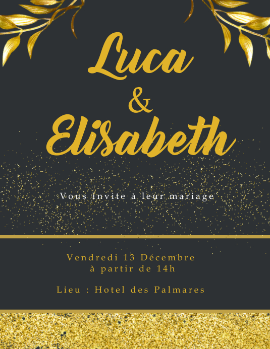 Carte d'invitation mariage Ulotka (US Letter) template