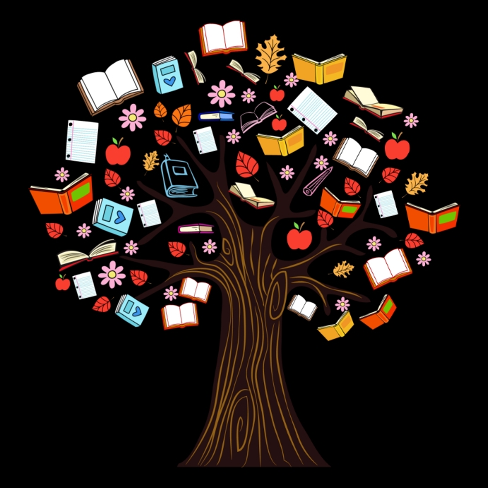 Cartoon educative tree for learning Publicación de Instagram template