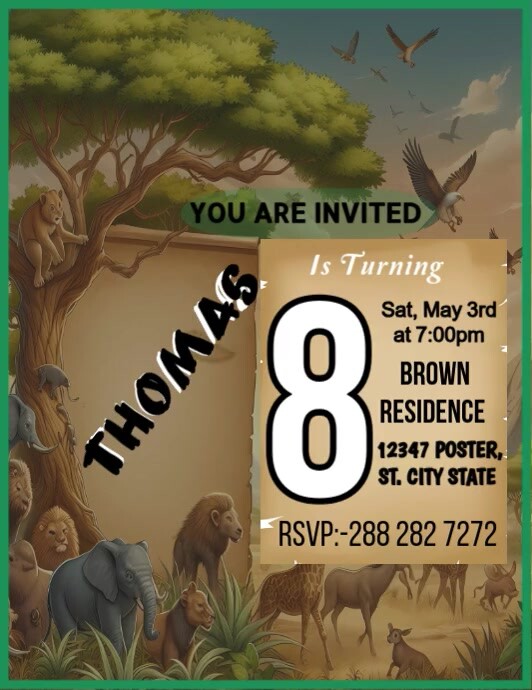 Cartoon flyer birthday animated design flyer Templat | PosterMyWall