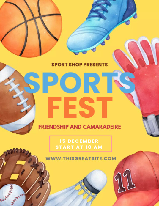 Cartoon Fullcolor Sports Fest Design Template | PosterMyWall