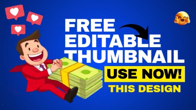 cartoon youtube thumbnail money template