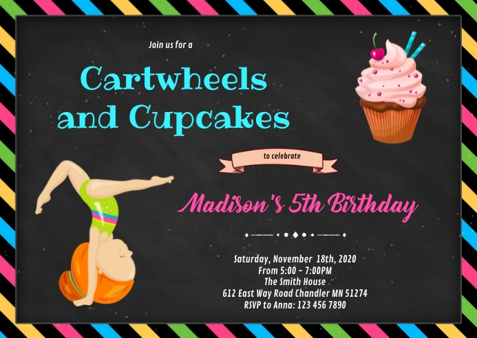 Modele Invitation D Anniversaire De Roues Et De Cupcakes Postermywall Modele Invitation D Anniversaire De Roues Et De Cupcakes Postermywall