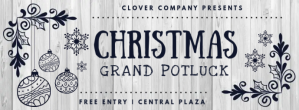 Carved Black and White Christmas Potluck Invite Facebook-coverfoto template