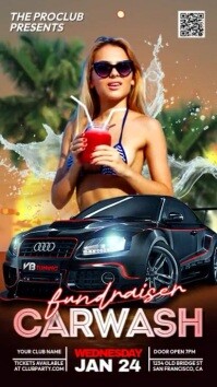 Carwash Fundraiser Party Instagram Story template