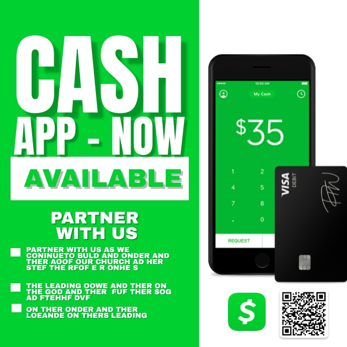 cash app โพสต์บน Instagram template