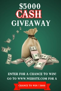 Cash Giveaway Banner 4' × 6' template
