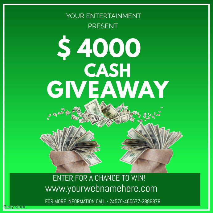 Cash Giveaway Contest Template | PosterMyWall