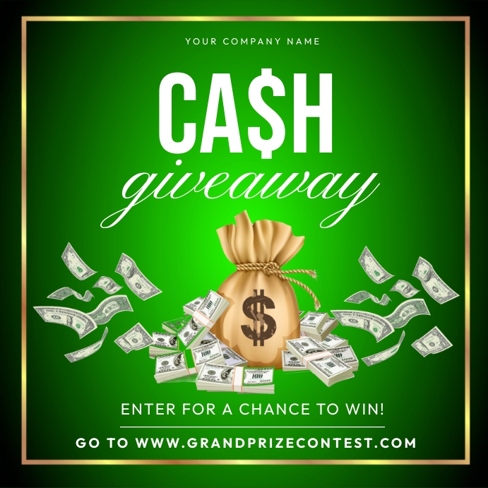 CASH GIVEAWAY Template | PosterMyWall