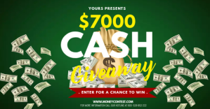 绿色 cash giveaway Facebook Shared Image Template