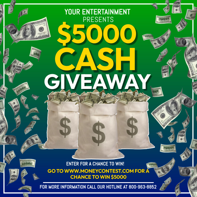 Cash Giveaway Template | PosterMyWall