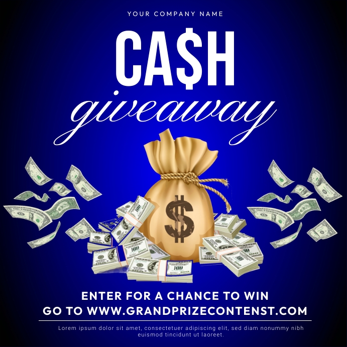 CASH GIVEAWAY Template | PosterMyWall