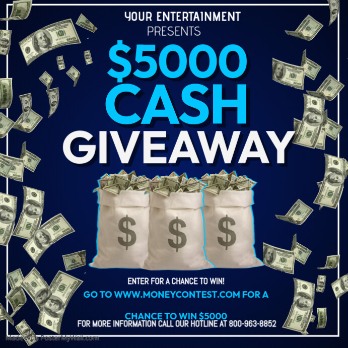 Cash Giveaway Template | PosterMyWall