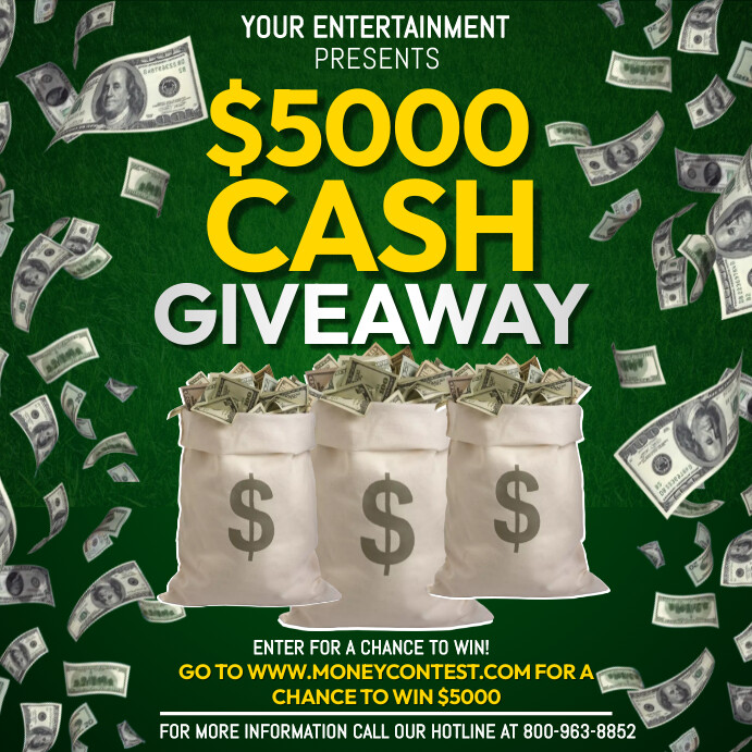 Cash Giveaway Template PosterMyWall